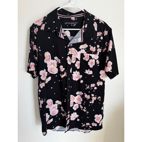 Just Attitude Men's Cherry Blossom Short-Sleeve Button-Up Shirt Floral Size XL - Picture 1 of 9